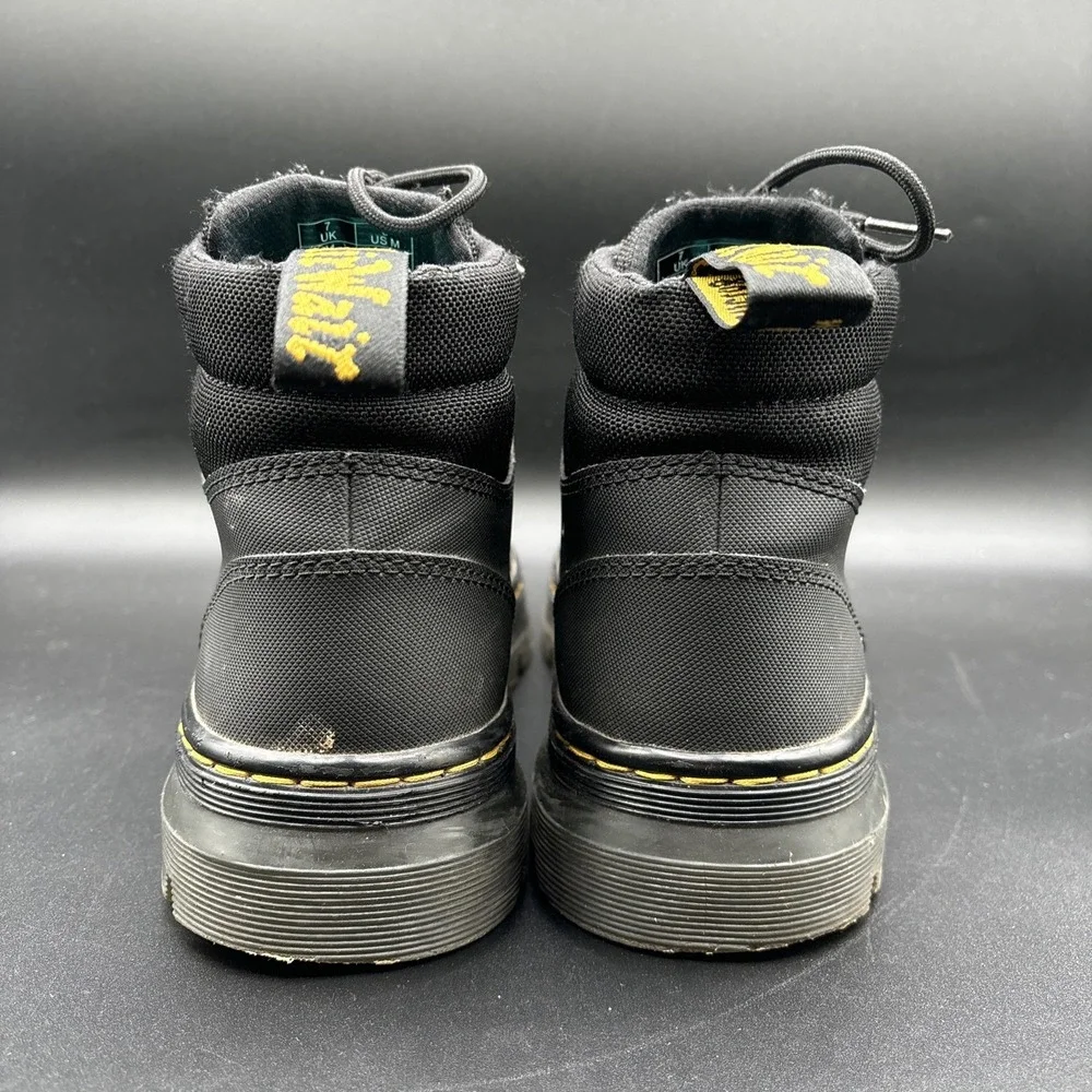 Dr Martens Rakim Boots Men's 8 Black Canvas Lace Up Combat Casual